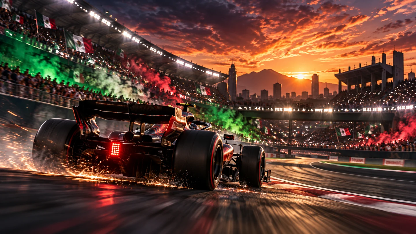 Stylized Formula 1 cars at the 2026 Mexico City Grand Prix